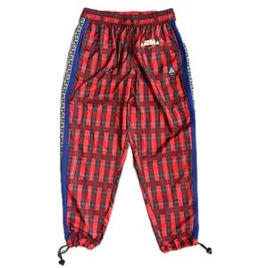 Nike Giannis Coming to America Track Pants Men’s Size L Red Plaid Joggers